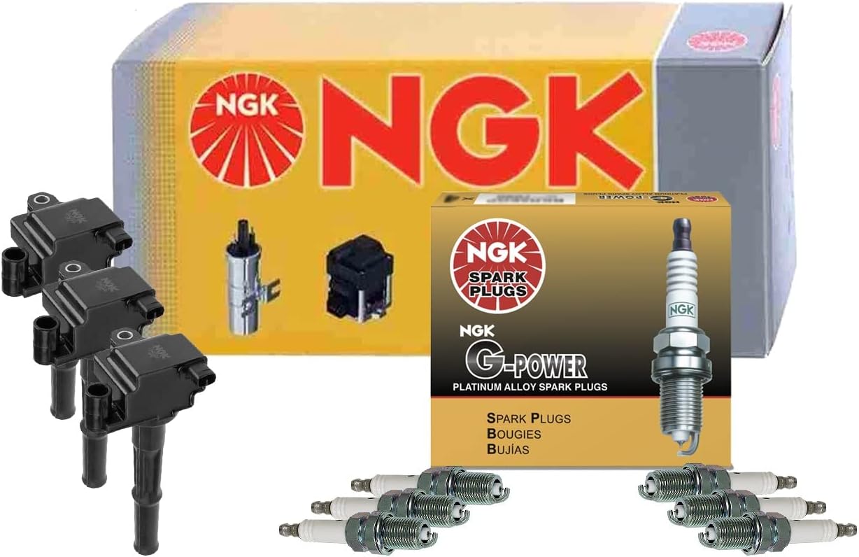 NGK 3 Ignition Coils and 6 G-Power Platinum Spark Plugs For Toyota 3.4L V6