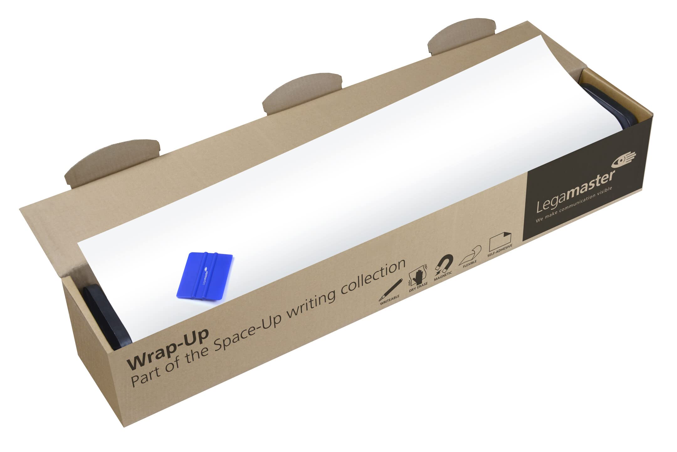 Legamaster Wrap-Up Film pour tableau blanc statique auto-adhésif Blanc 101 x 150 cm – effaçable et réinscriptible – Magnétique – Sans PVC en polypropylène