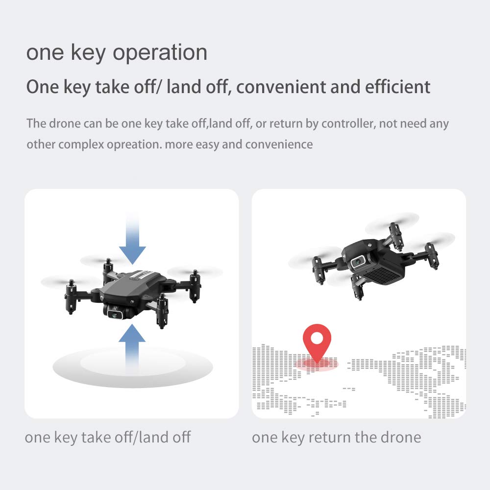 Drone con cámara 4K, Drone Mini Fpv controlado a mano con kit de batería de accesorios, RC Drone Quadcopter RTF con luz LED, modo sin cabeza, retorno automático con un botón, retención de altitud