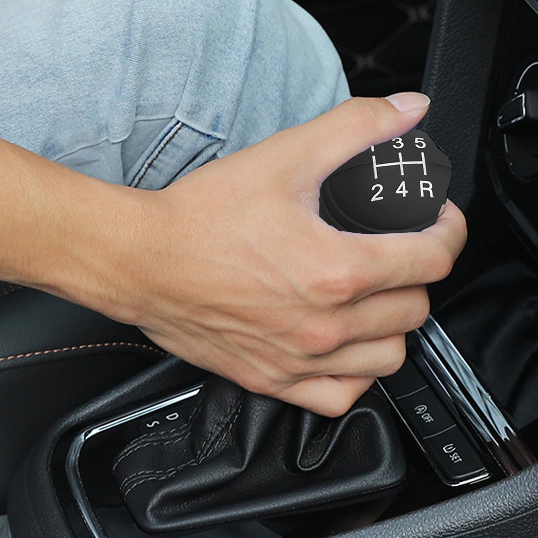 Copertura del pomello del cambio in silicone per auto Copertura del cambio con impugnatura antiscivolo Coperture protettive Accessori interni per auto manuali a 6 velocà  34
