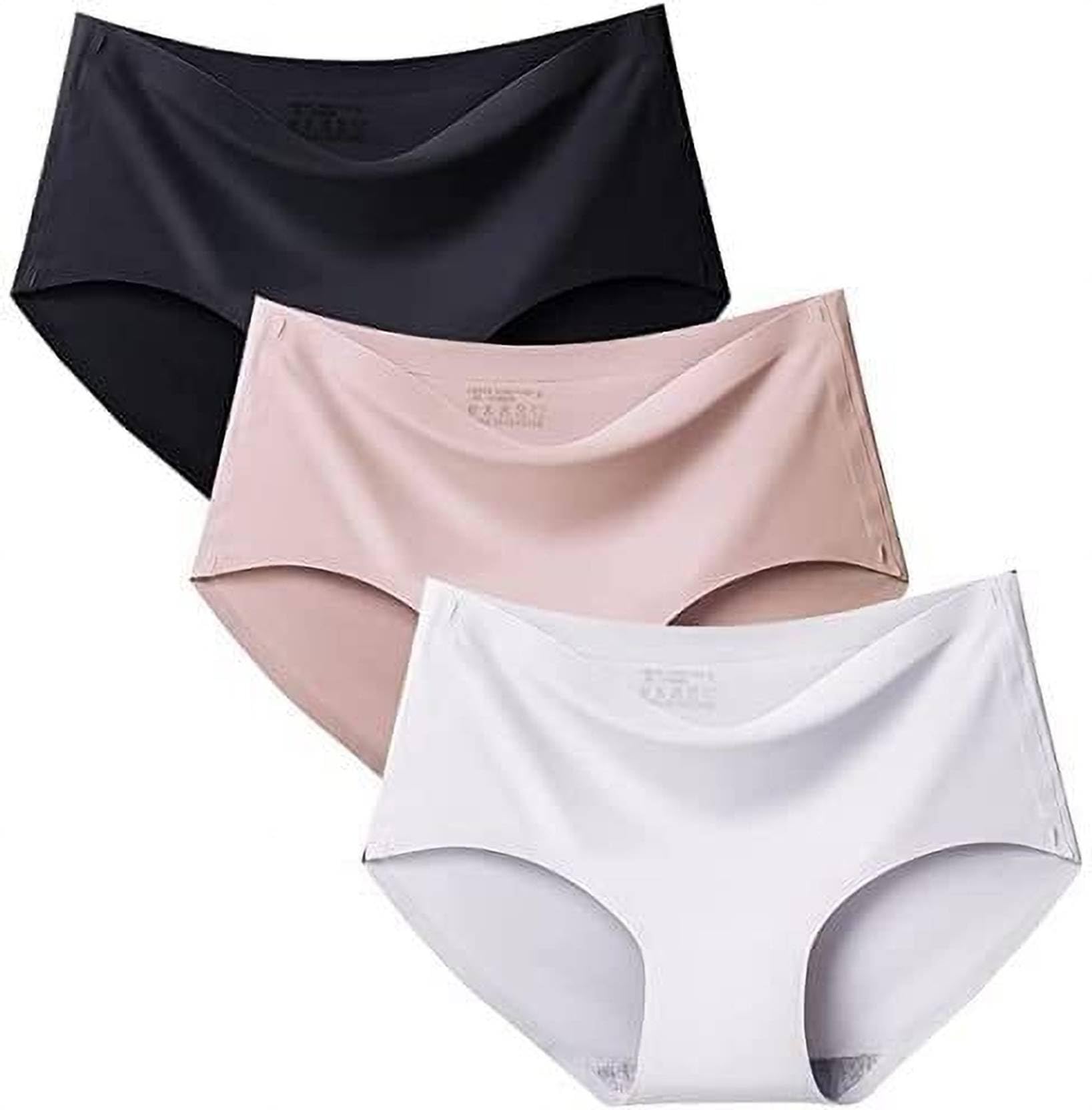 Women Ice Silk Seamless Hipster Panty Pack of 3 Assorted Colours | No Show Mid Waist High Cut Soft Stretch Comfortable Underwear-image-15