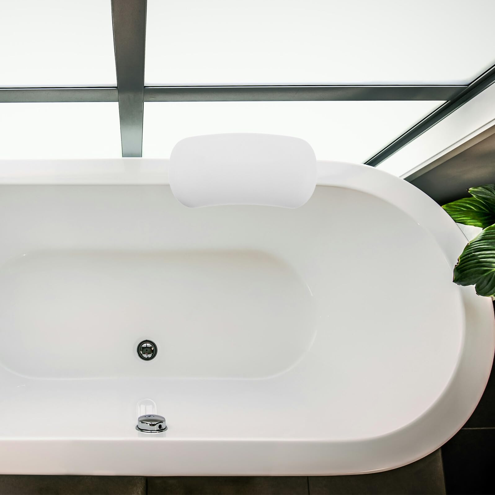 Mikinona Cuscino da Bagno in Silicone con Ventose Antiscivolo, Supporto Ergonomico per Testa e Collo, Cuscino Ispessito per Vasca da Bagno, Accessorio da Spa per Donne e Uomini, Facile da