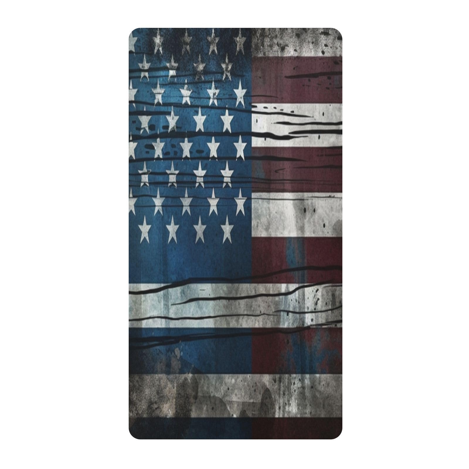 Bandera Azul Negra De La Guerra Americana Sábana de Cuna para Niños Pequeños,Sábanas de Algodón Suave para Bebés Aptas para Colchón Corralito