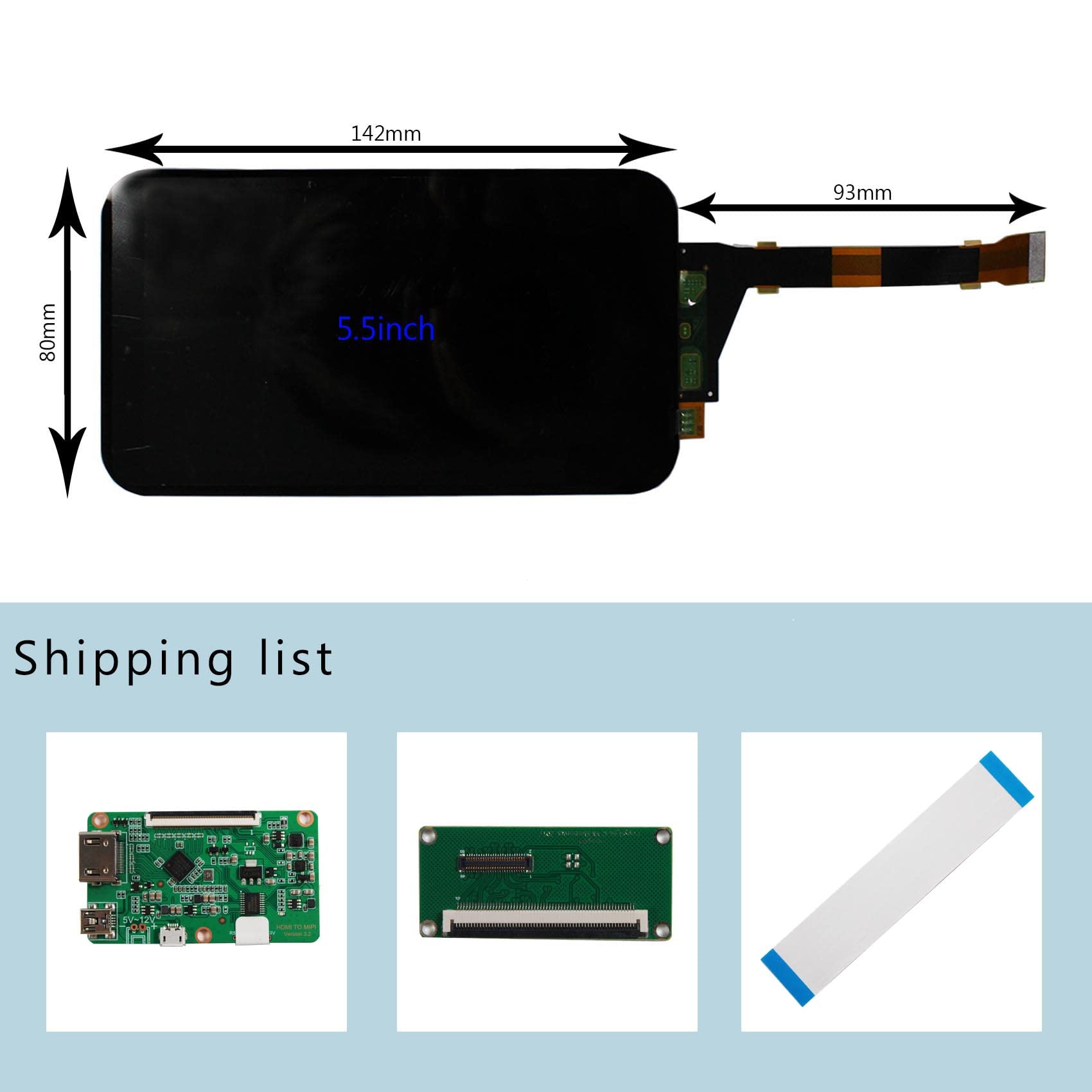 VSDISPLAY 5.5 "LS055R1SX04 Schermo LCD 1440X2560 e scheda controller