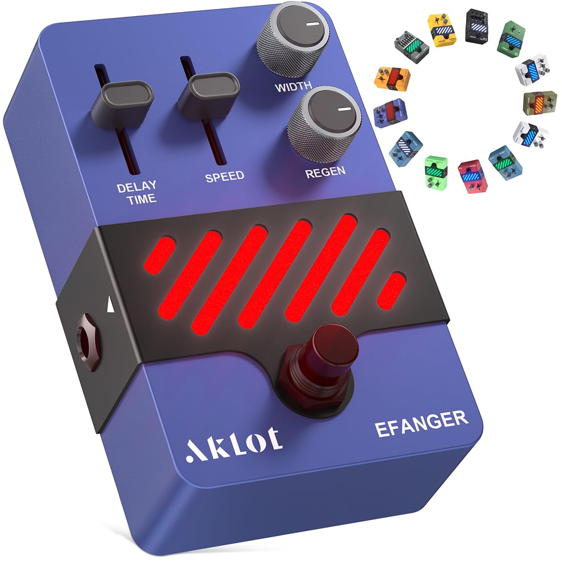 AKLOT Flanger Electric Guitar Pedal: Classic Jet Sweep to Deep Modulated Swirl, Dynamic Touch-Responsive Modulation, Mini Guitar Effects Pedal True Bypass, NEON JetPhase