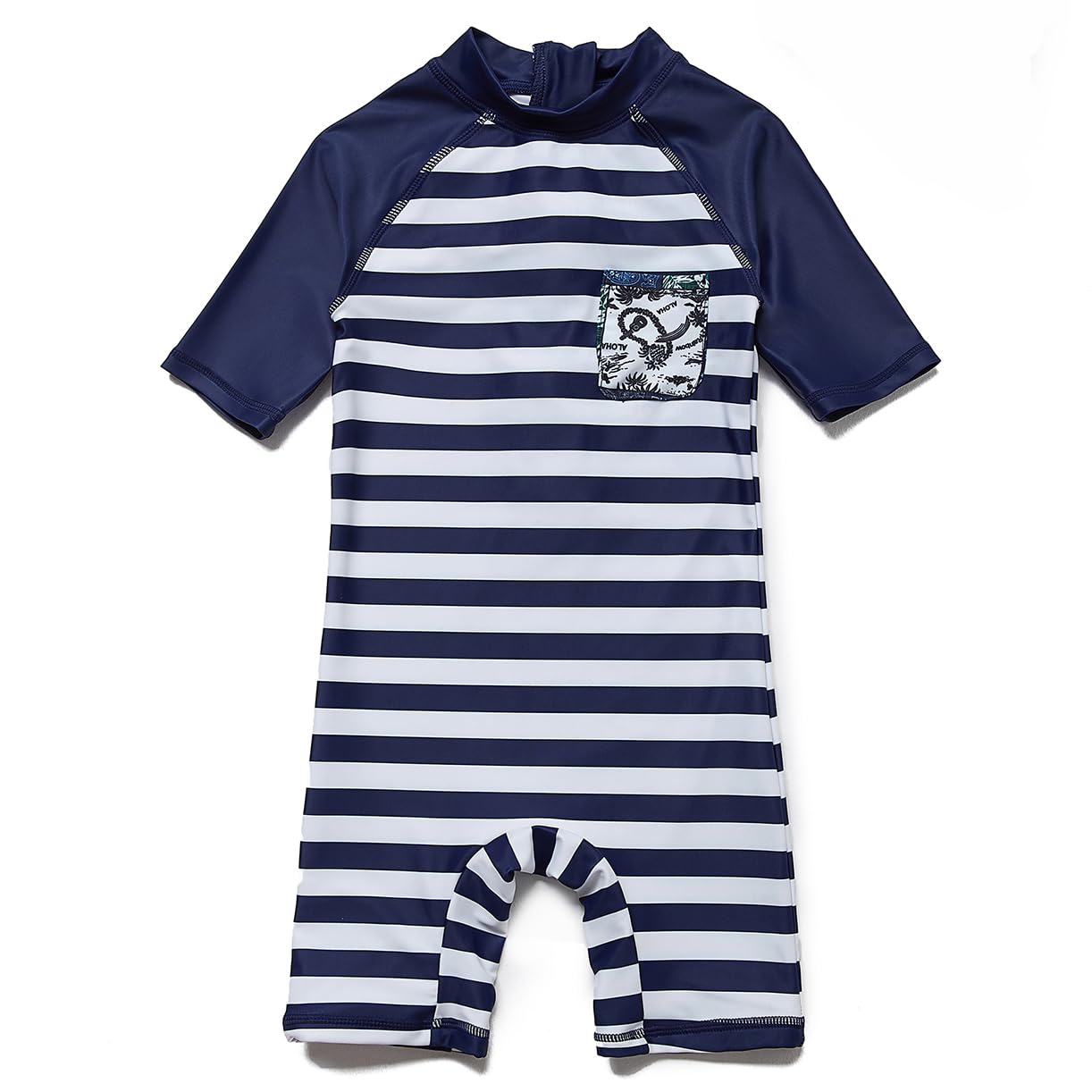 BONVERANO Maillot De Bain Garçon UPF 50+ - Protection UV, Avec Bonnet, Polyester/Élasthanne