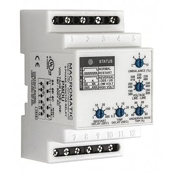 3 Phase Monitor Relay, Dpdt, 600Vac, 0 Pin