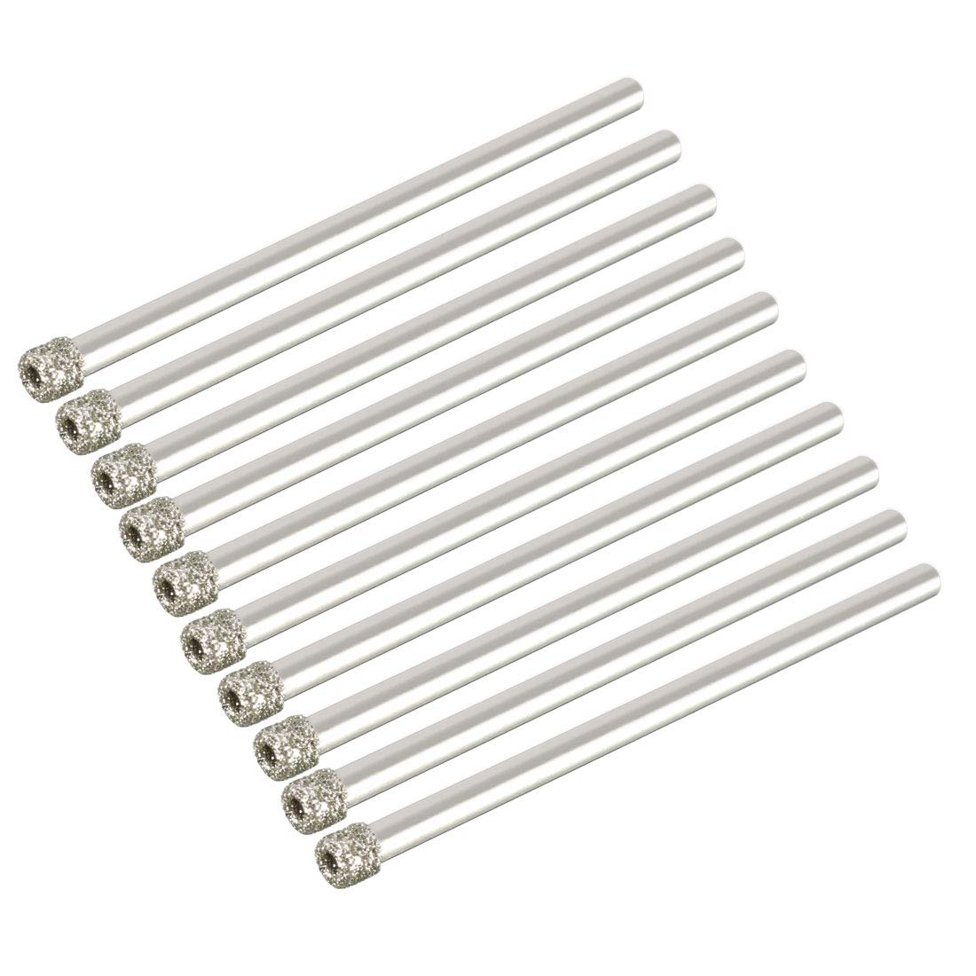 uxcell 10pcs 1/8"(3mm) Diamond Coated Hole Saw Drill Bits for Glass Ceramic Tile Marble Rock Porcelain Bottles Pots Brick