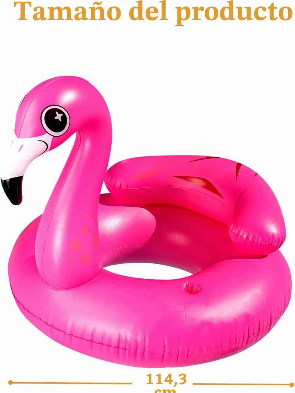 JOYIN 112 cm / 45" Flotador hinchable de flamenco para piscina, balsa de piscina de aire con enfriador, flotador de agua para piscina, colchón de aire para piscina con soporte para bebidas, juguete