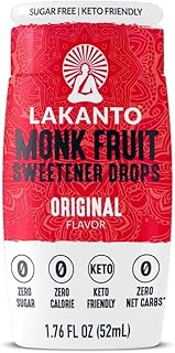 Lakanto Liquid Monk Fruit Extract Drops - Zero Calorie, Zero Sugar, Keto Drink Sweetener, Sugar Substitute, On the Go, Te...