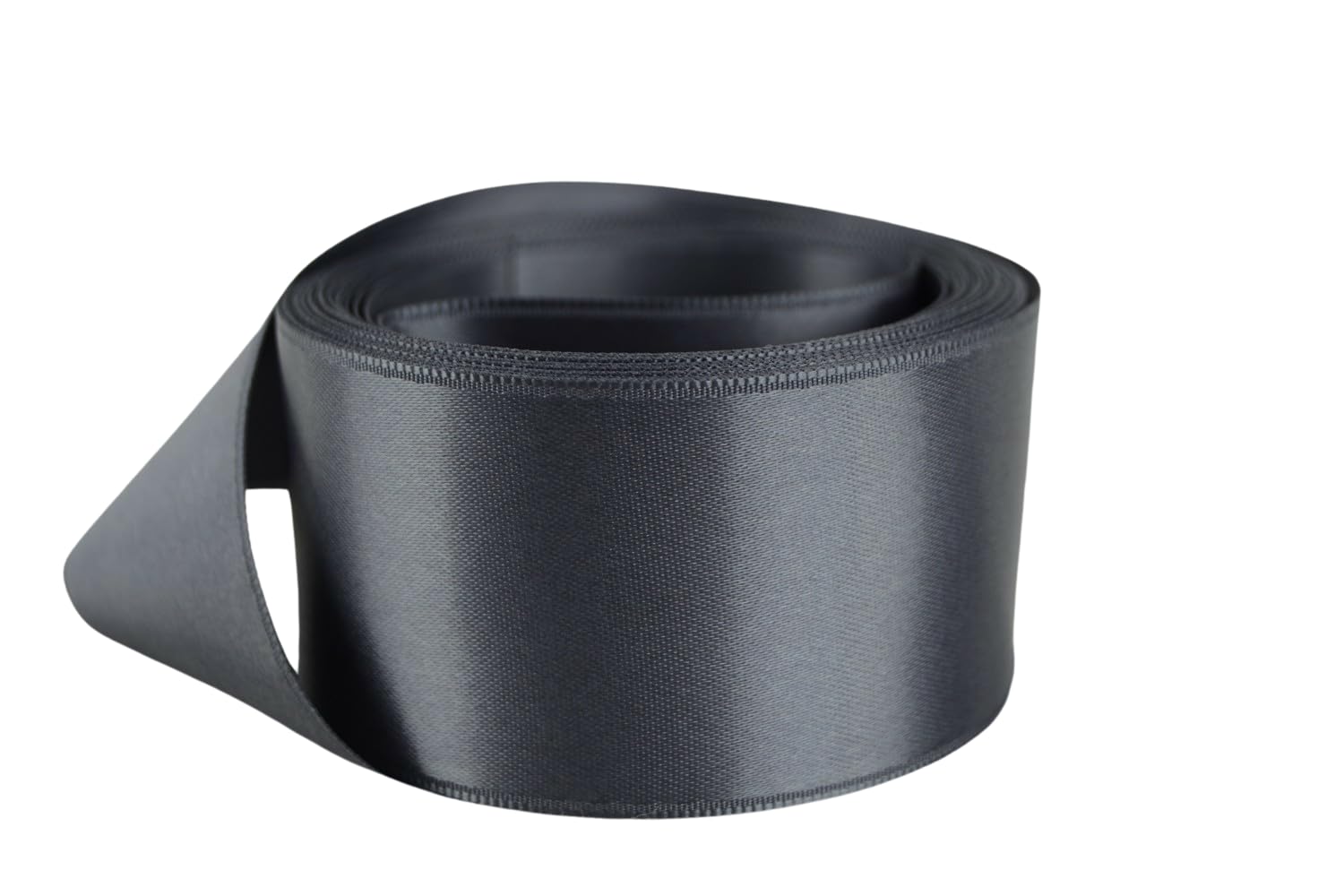 Ribbon Bazaar Double Faced Satin - Premium Gloss Finish - 100% Polyester Ribbon for Gift Wrapping, Crafts, Scrapbooking, Hair Bow, Decorating &amp; More - 3" Smoke 25yd