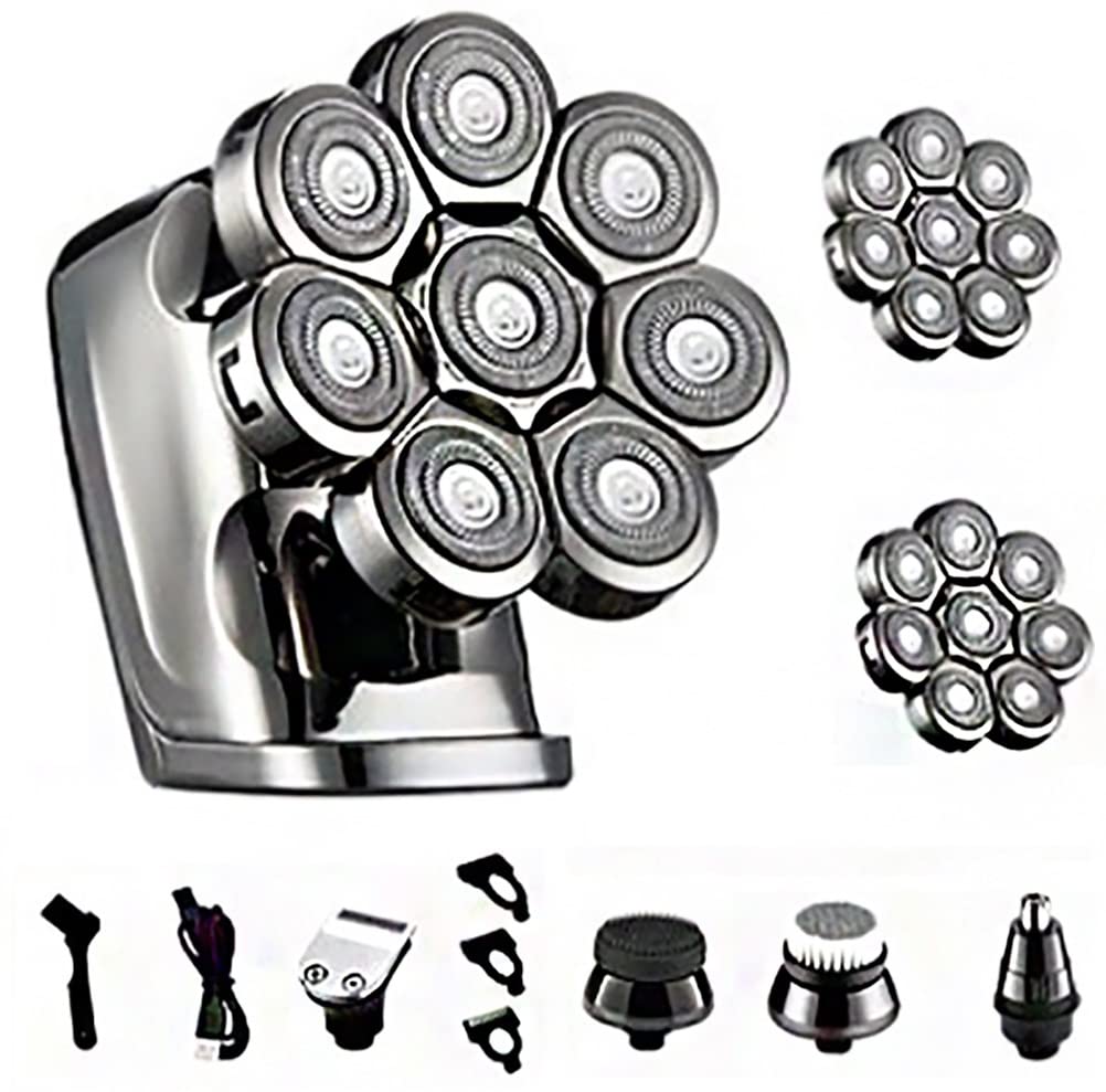 Head Shavers for Bald Men 8-Blade DIGITAL DISPLAY MULTI-FUNCTION RAZOR Electric Razor Body Wash Mens Rechargeable Shaving Head