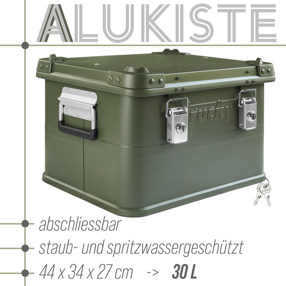Trucky Aluminiowa skrzynka z pokrywką Zielona Skrzynka Alu Skrzynka aluminiowa Wybór Skrzynka transportowa Skrzynka metalowa Skrzynka do przechowywania Skrzynki Zamykana Skrzynka metalowa, Rozmiar: 30