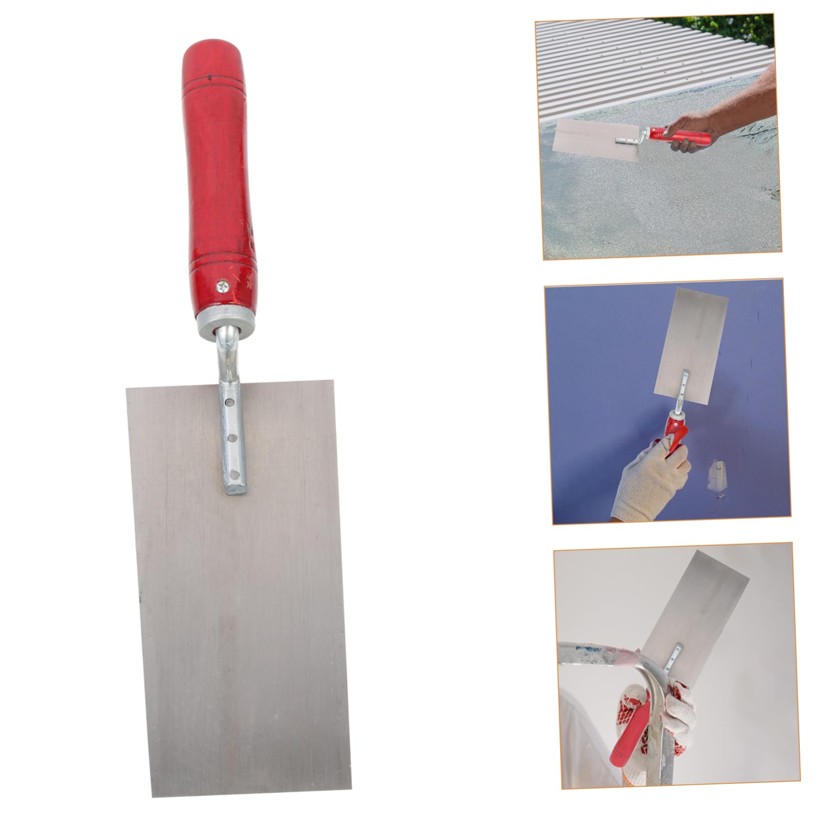 Frattone per Rasatura in Acciaio Inox 3 Pezzi Manico | Impugnatura in Legno, Design Rivettato, Livellamento e Sagomatura, Set Pratico per Lavorazioni Murarie