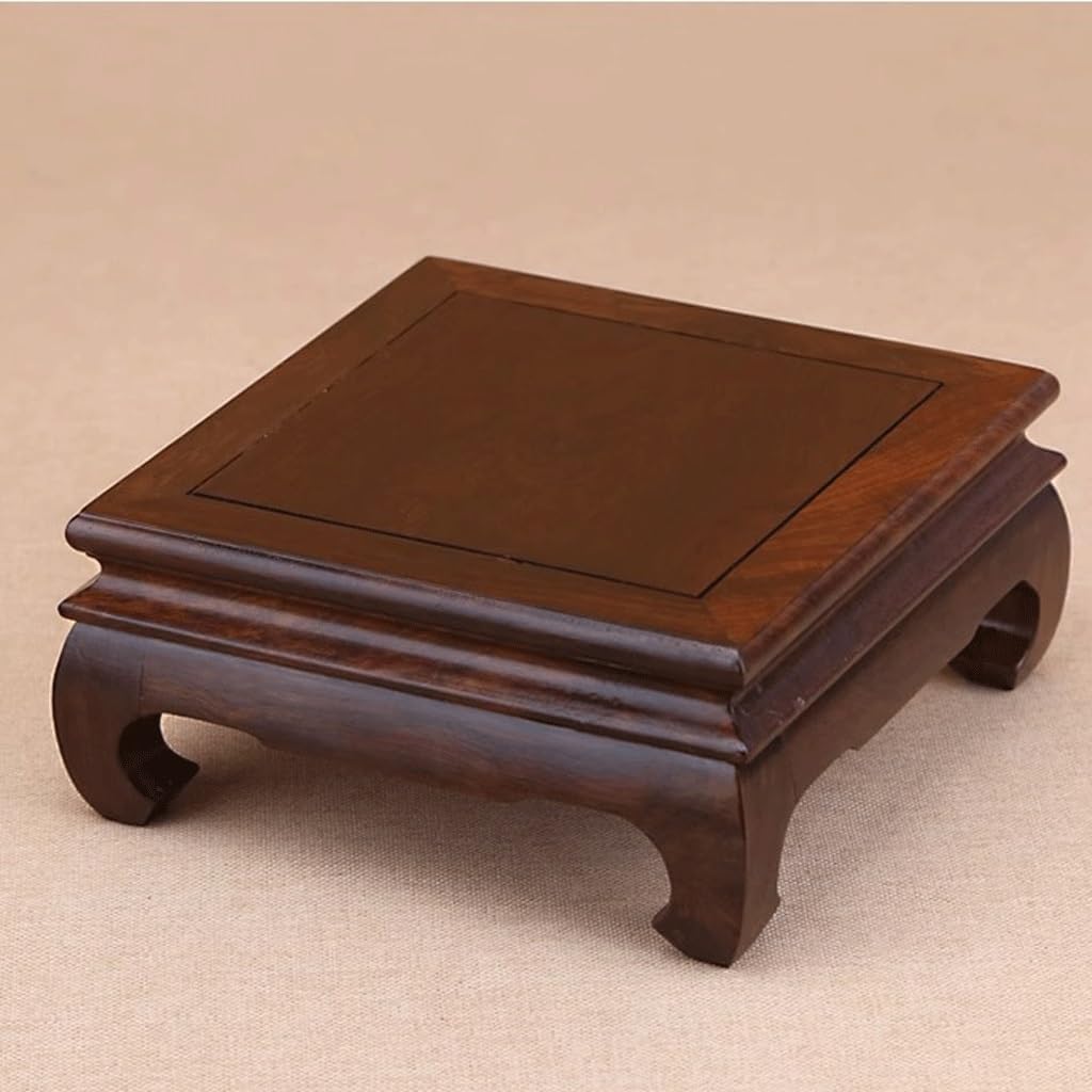 Bonsai Pedestal Vase Pedestal Stands Solid Wood Base Vase Bonsai Buddha Base Crafts Ornaments Wooden Bracket Planter Stand Plant Holder