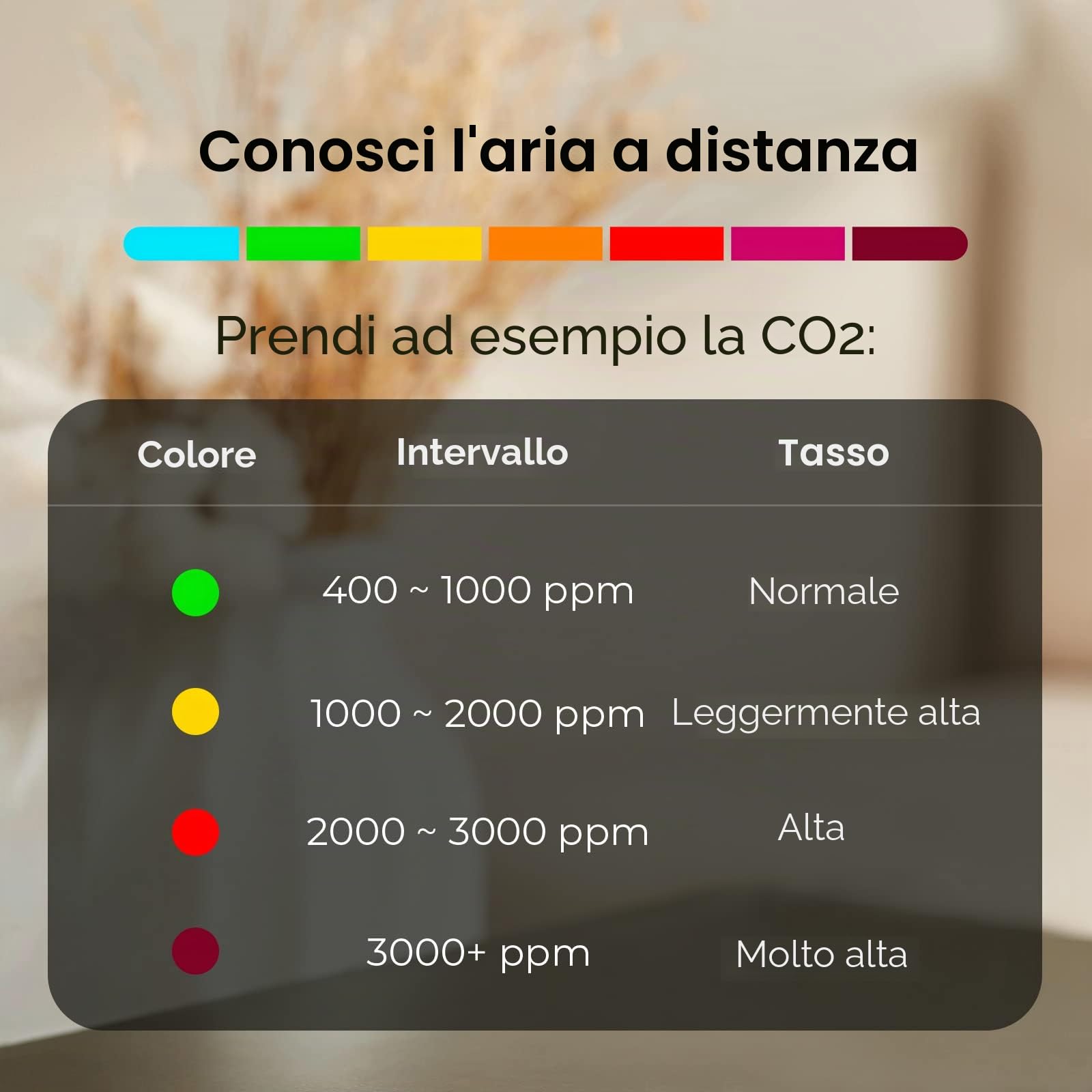 Qingping Air Monitor Lite, sensore di qualità dell'aria interna Wi-Fi compatibile con Apple HomeKit rileva CO2, PM2.5, PM10, temperatura e umidità