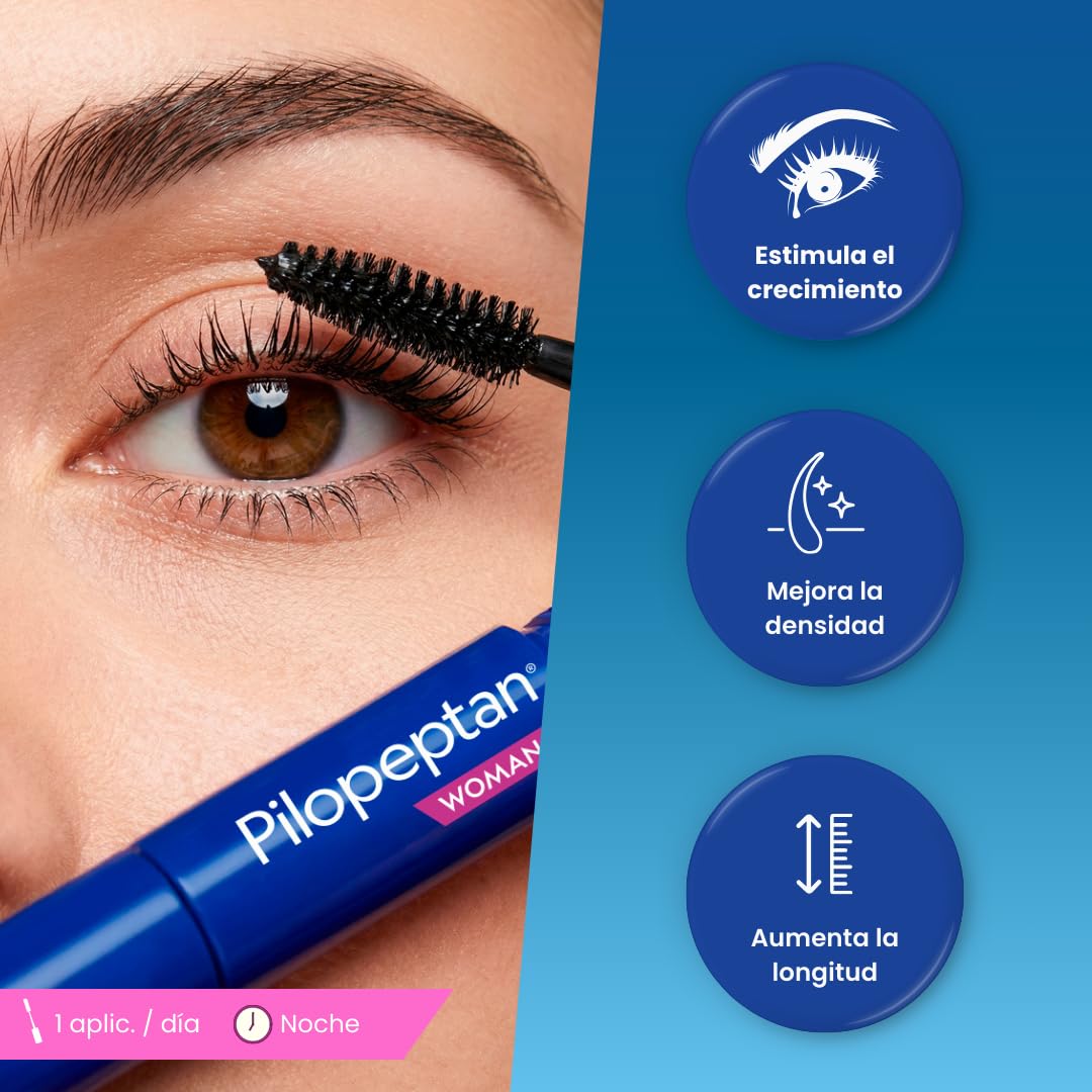Pilopeptan Woman Sérum Potenciador de Pestañas y Cejas | Activa el crecimiento, Aumentando Longitud y Densidad | Hipoalergénico | 6 ml