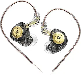 Fones de ouvido KZ EDX PRO com 1DD, Yinyoo EDX PRO fones de ouvido intra-auriculares com fio Hi-Fi Deep Bass Sound com 1DD Novo 10 mm Dynamic Driver Over Ear Headset com cabo destacável (preto, sem microfone)