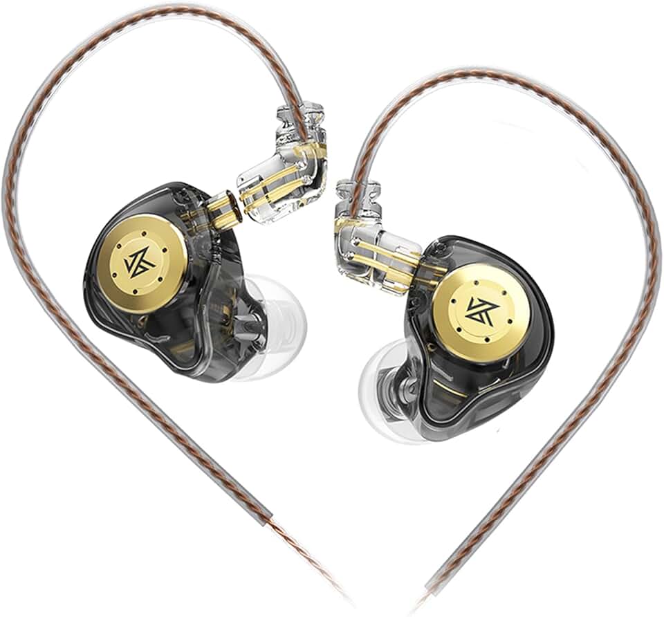 Fones de ouvido KZ EDX PRO com 1DD, Yinyoo EDX PRO fones de ouvido intra-auriculares com fio Hi-Fi Deep Bass Sound com 1DD Novo 10 mm Dynamic Driver Over Ear Headset com cabo destacável (preto, sem microfone)