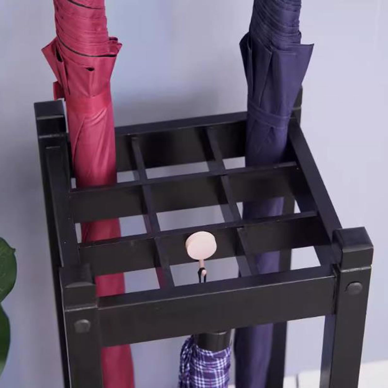 Schirmständer Schirmständer aus massivem Holz, Schirmständer mit Abtropfschale, Schirmhalter for Gehstock, for Zuhause, Flur, Wartezimmer und Büro, einfache Montage Regenschirmhalter(Weiß)