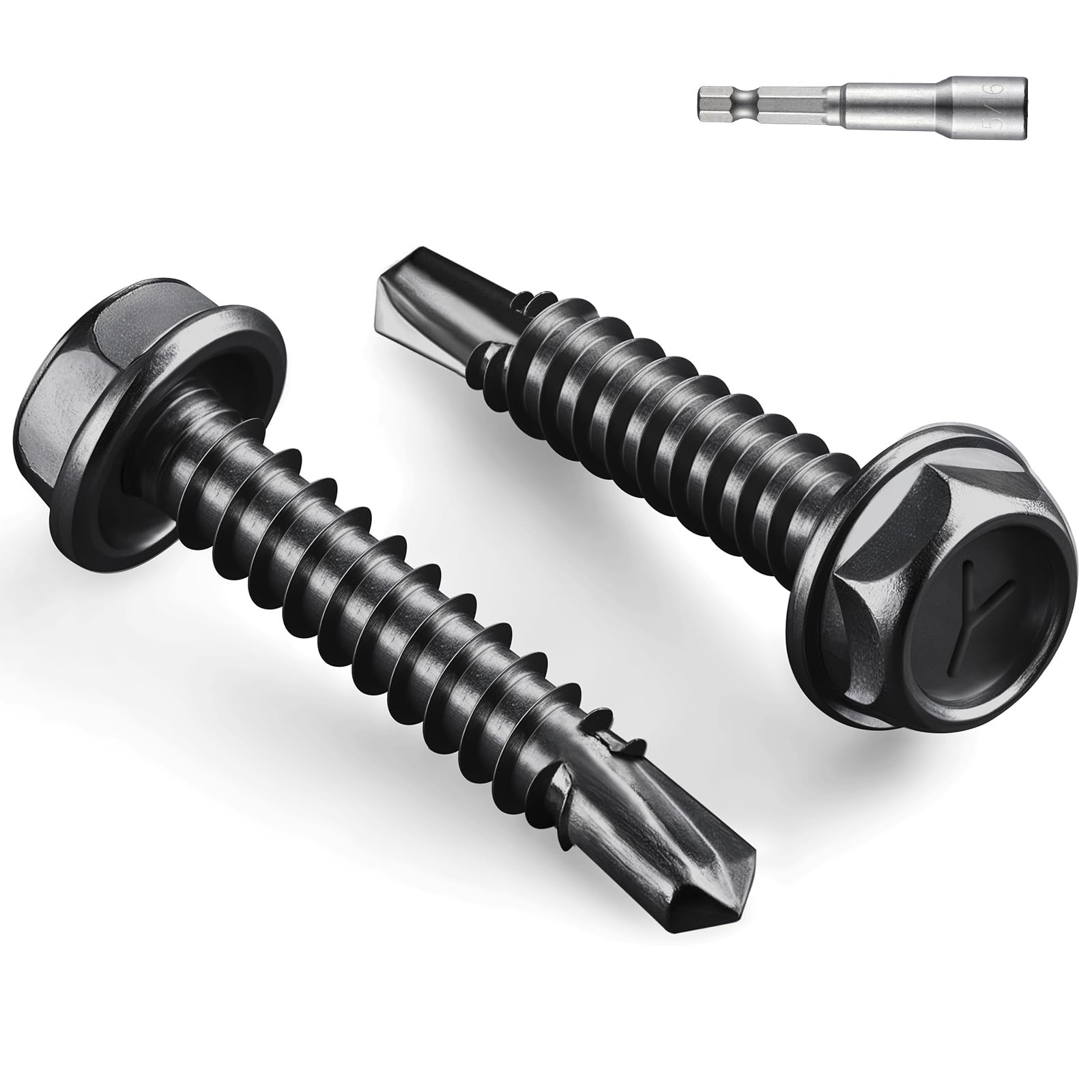 Black Self-Tapping Screws - 58pcs #10 Stainless Steel -19 Black Self-Tapping Screws - 58pcs #10 Stainless Steel -19