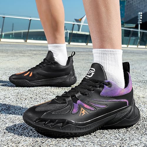 Image of Men's High-Top Basketball Shoes Anti-Slip and Wear-Resistant Soles Running Shoes Graffiti Design Fashionable Sports Shoes