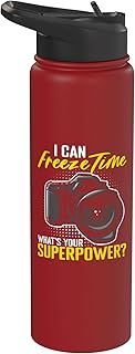 I Can Freeze Time Photo Photography Camera Photographer Stainless Steel Insulated Water Bottle