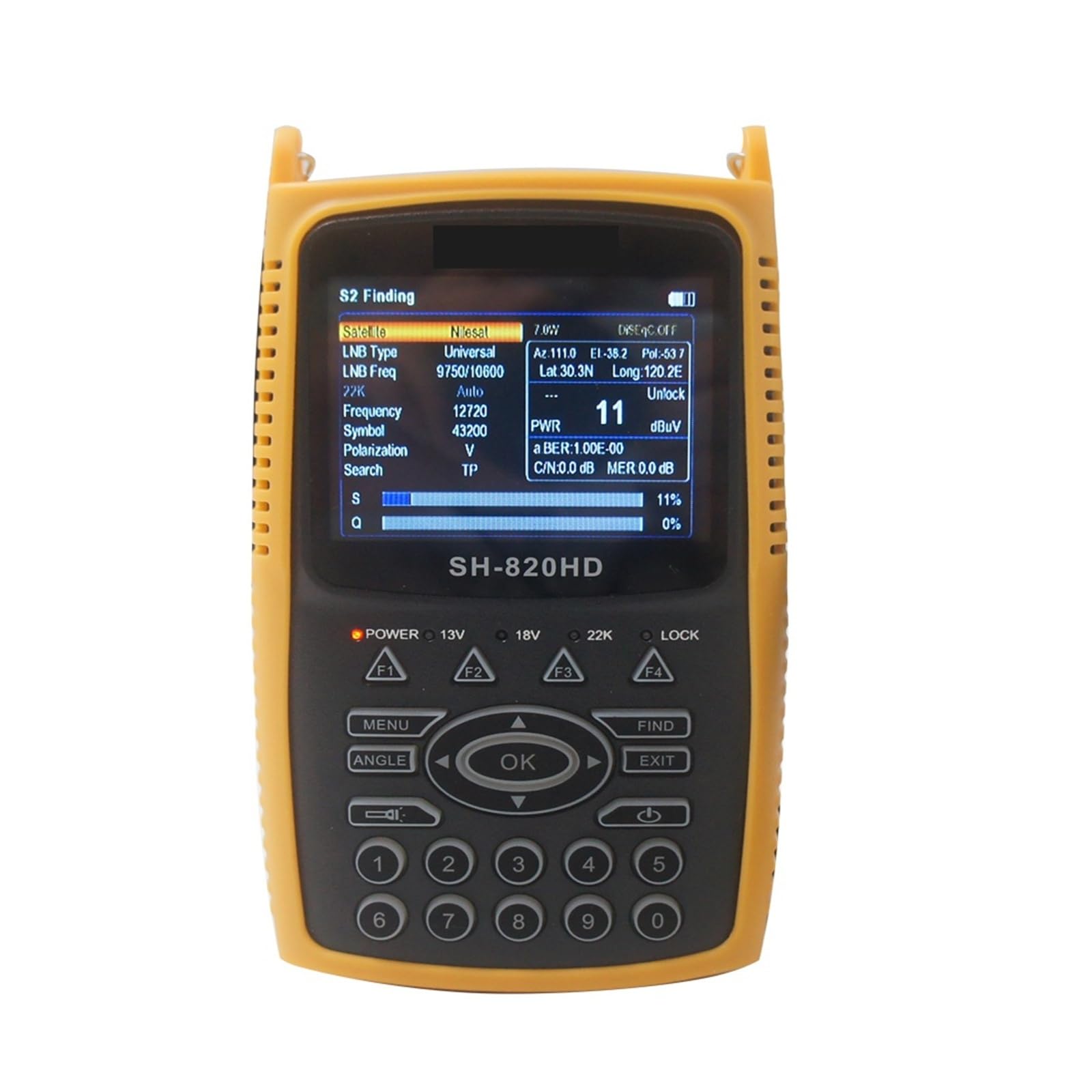 Localizador de buscador de satélite Digital SH-820HD DVB-S2 con Pantalla LCD de 3,5 Pulgadas medidor de Fuerza de búsqueda Pantalla LCD(DVB-S2+T2)