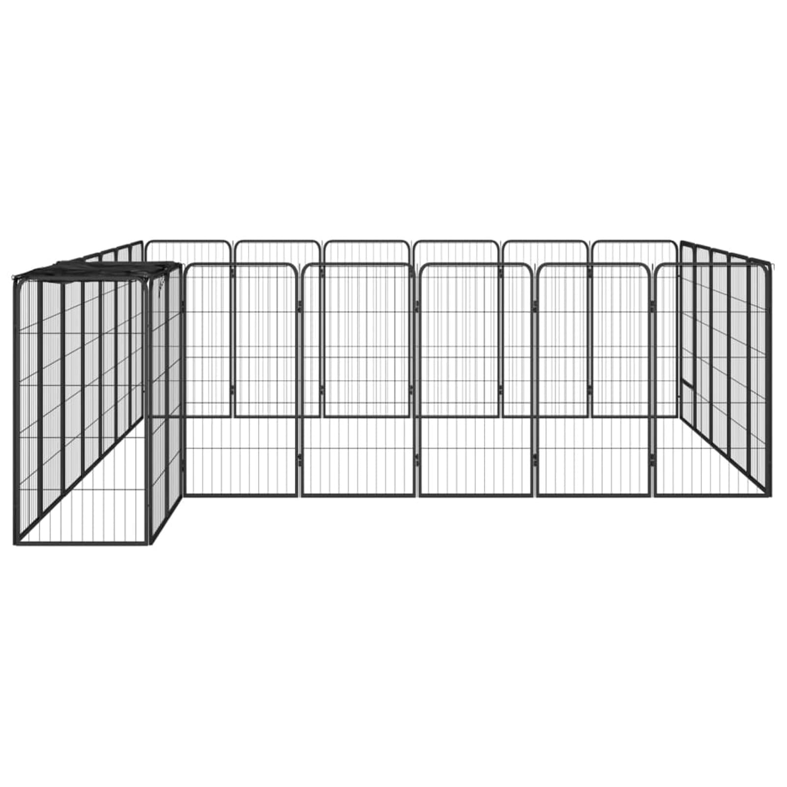 ShGaxin Pudełko dla psów 26 paneli czarne 50 x 100 cm stal malowana proszkowo, artykuły dla zwierząt, zwierzęta domowe - artykuły, artykuły dla psów, legowiska i kojce dla psów-3115952