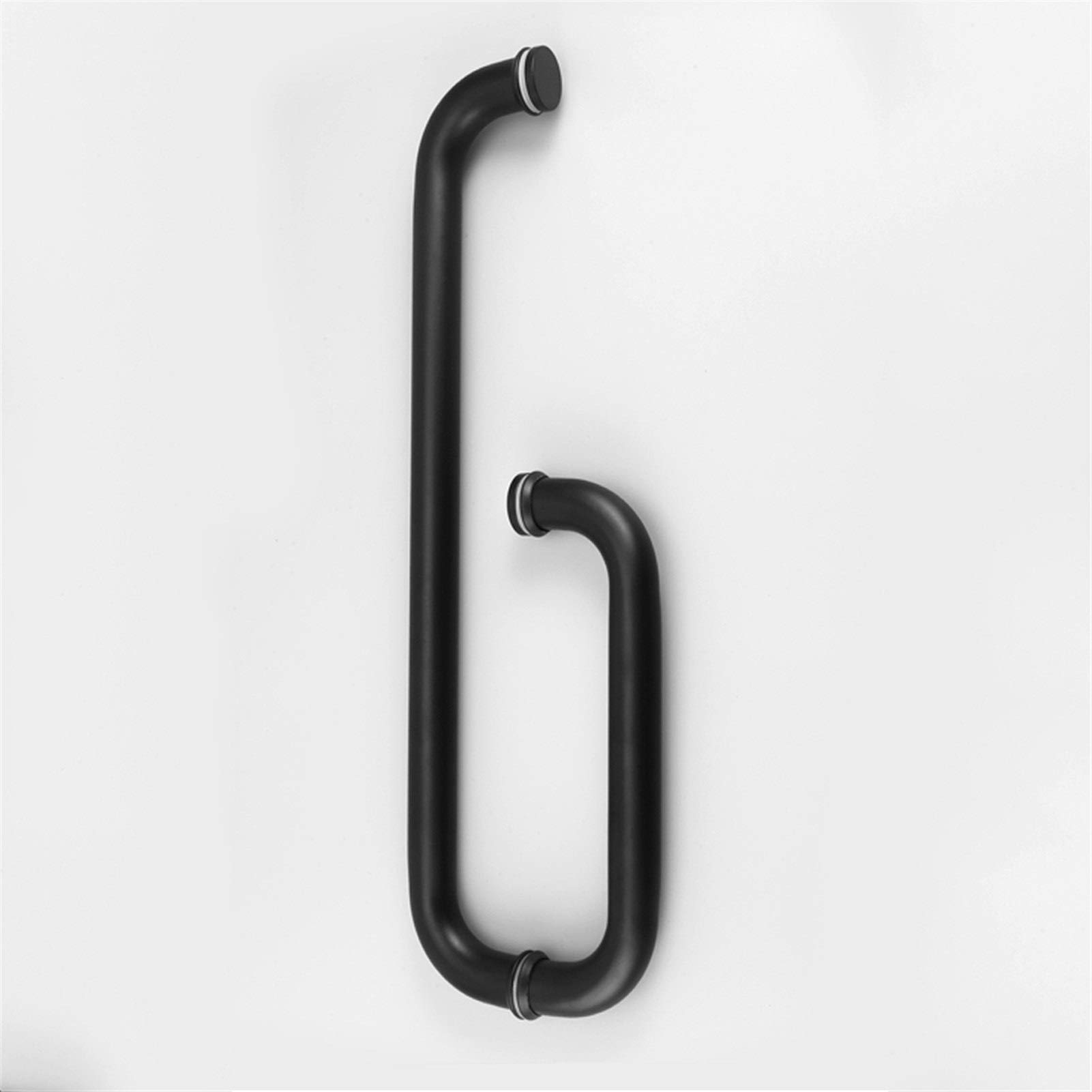 HYLYGFH Matte Black Shower Door Handle 304 Stainless Steel Bathroom Glass Door Grab Bar Push and Pull Door Handle (Size : 225mm+425mm)