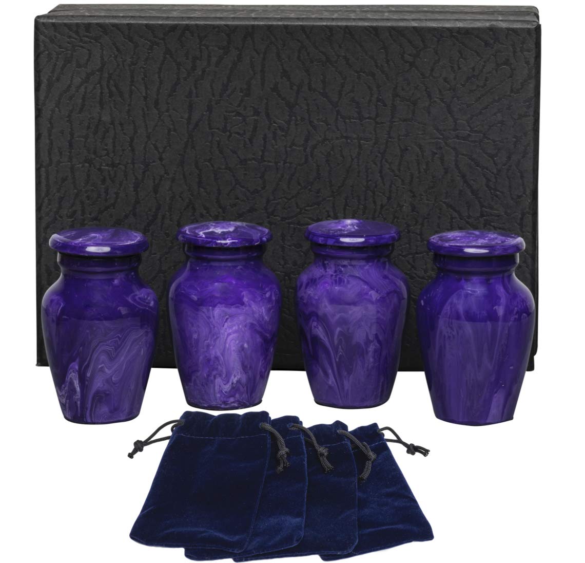 Eternal Harmony Cremation Urn | Handcrafted Memorial Urn with Elegant Finishes - Large Size with Velvet Bag (Violet Milo)