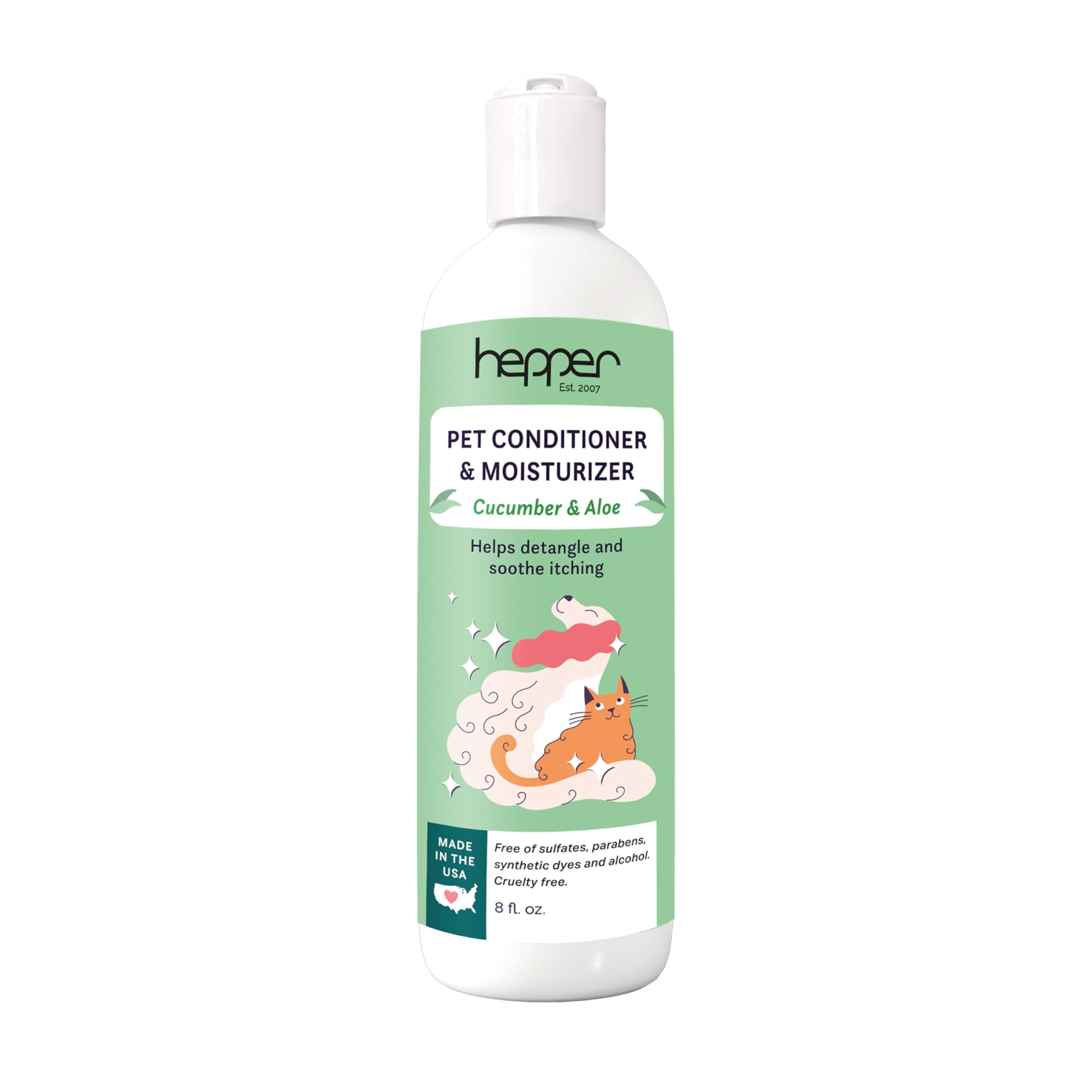Hepper Pet Conditioner and Moisturiser - Scented Dog Conditioner & Detangler. Perfect for Long Hair, Short Hair, Dry Skin, Shedding Control, Allergies, and Puppy Coats! Cucumber and Aloe Scented.