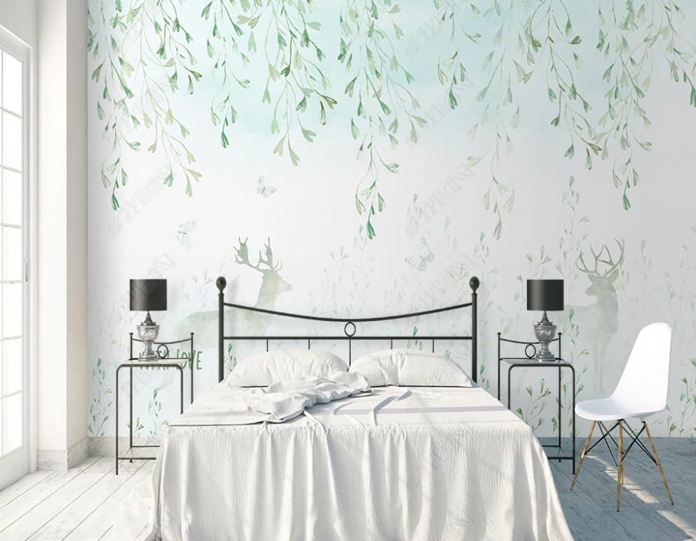Papier peint intissé feuilles fraîches 250x175 cm pour salon
