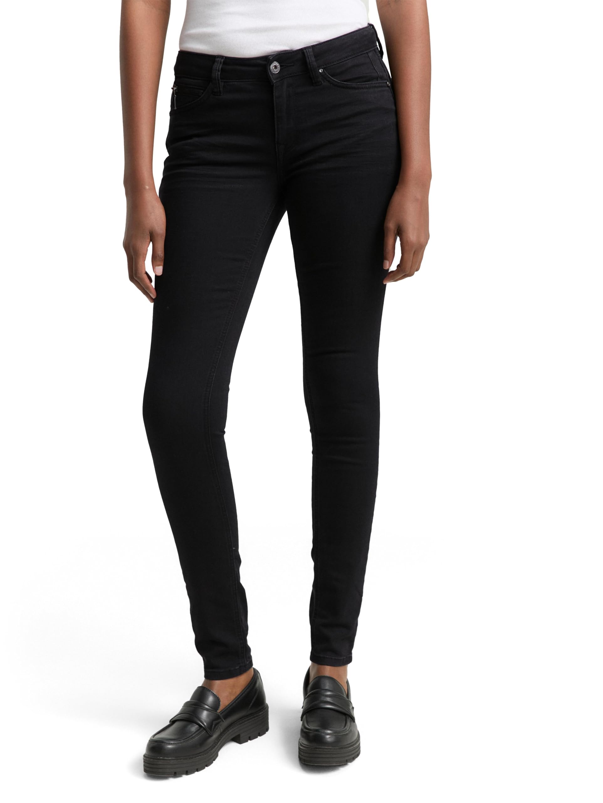 Tom Tailor Denim Women's 20622022 Jona Extra Skinny Jona Extra Skinny Jeans, 10244 - Clean Dark Stone Black Denim, 28W / 30L
