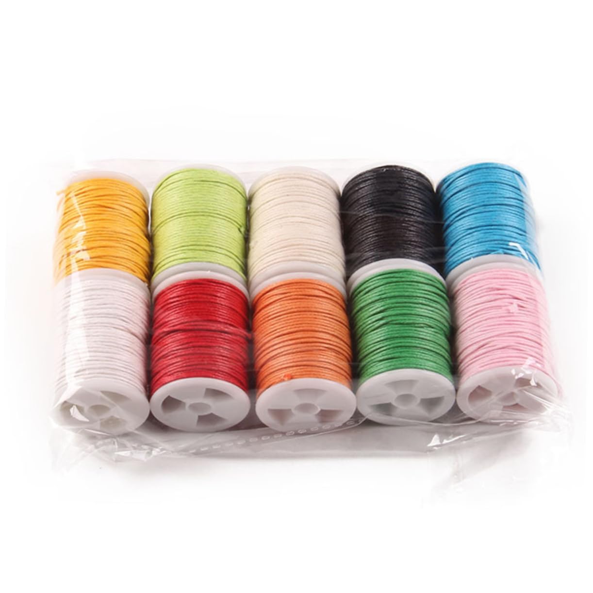 SHINEOFI 20 Piezas cuerda tejer elaboración cuerda abalorios bricolaje cordón poliéster hilos coser cordón tejer cordón algodón encerado Pulsera Cuerda trenzada colocar