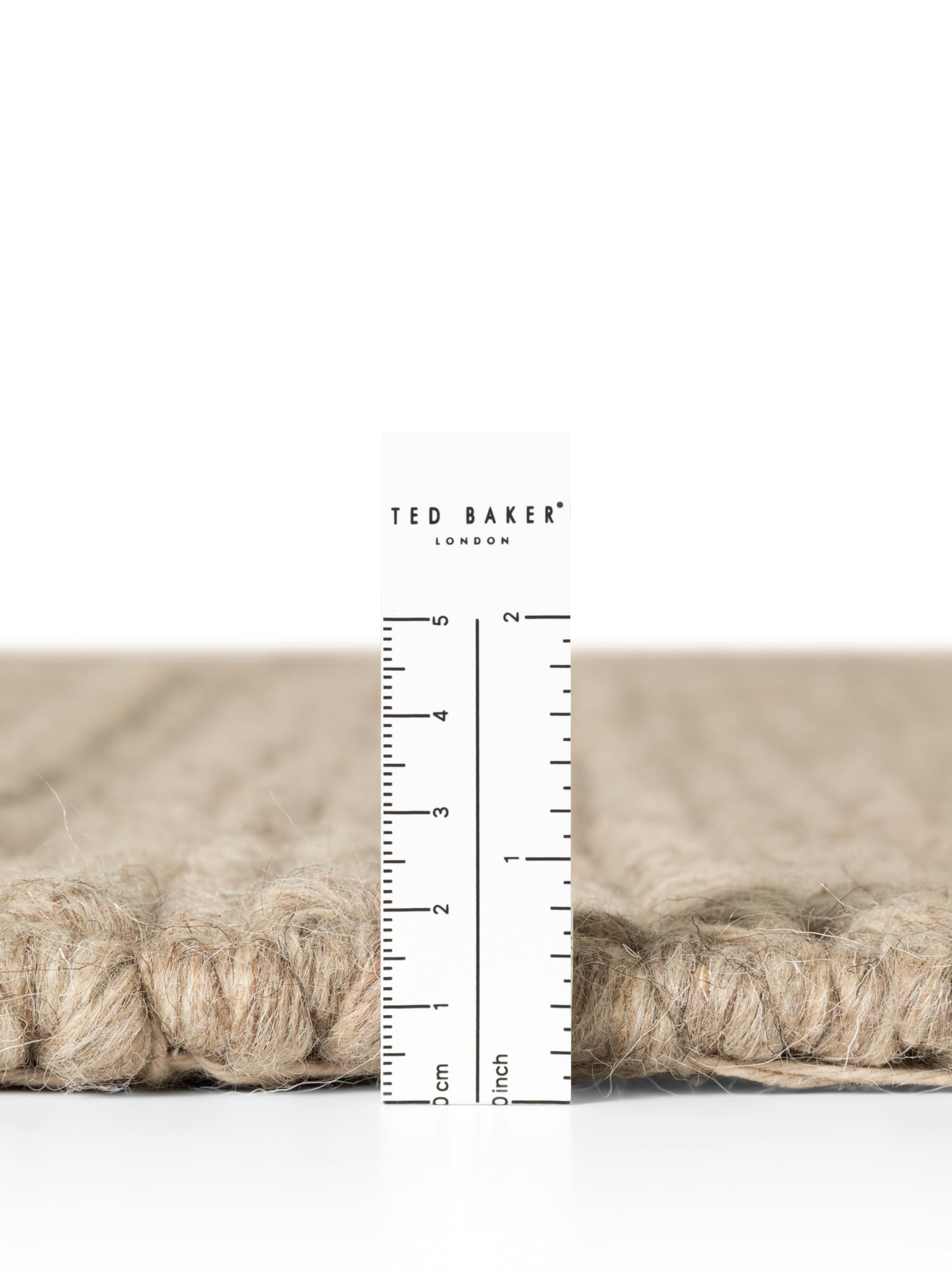 Ted Baker Wollteppich Parker - Natürlicher Wohnzimmerteppich, 100% Wolle, Handgewebt & Zeitlos, Naturfaser Teppich Gestreift Skandi für Wohnzimmer, Schlafzimmer, Esszimmer – Beige, 80x150 cm