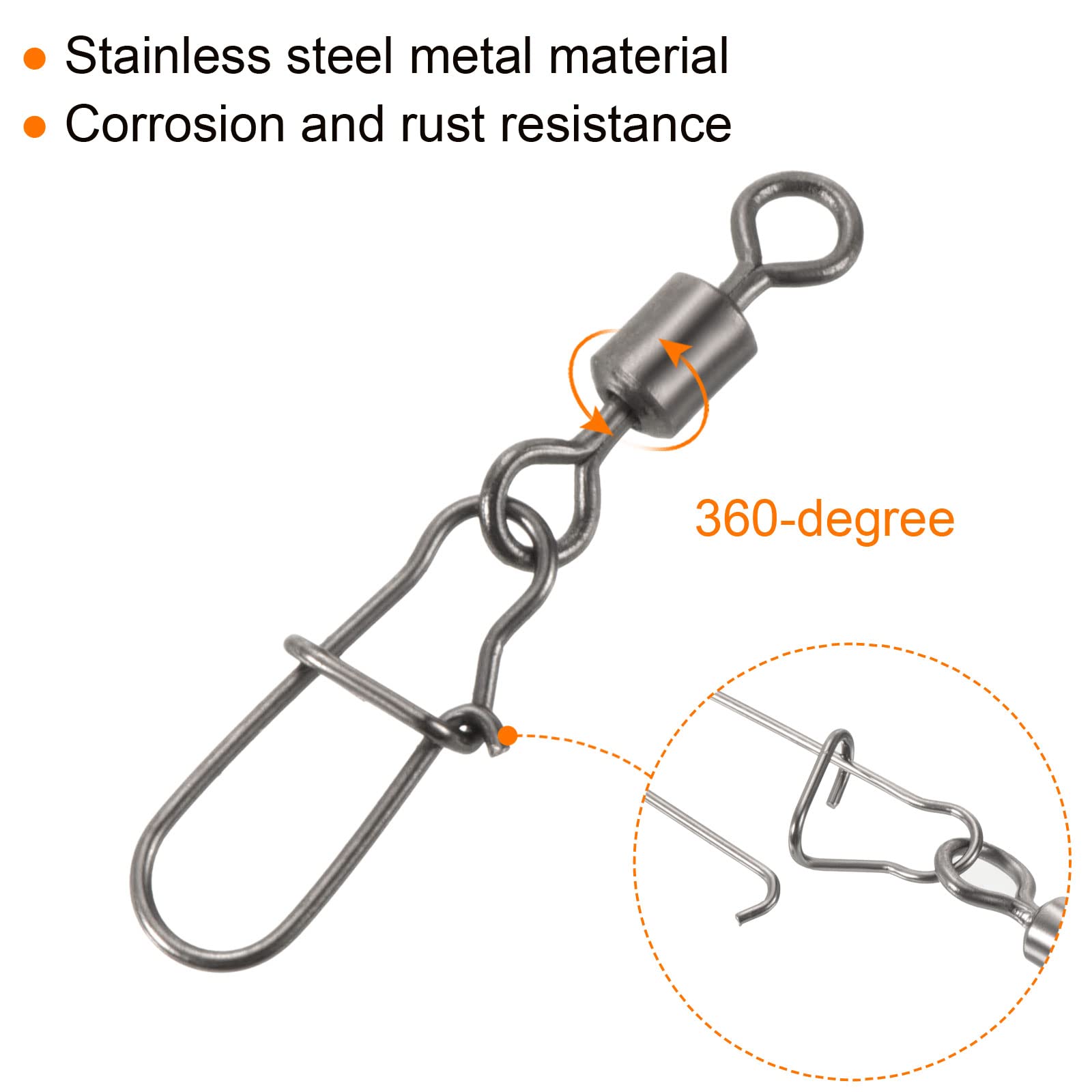 Emerillon Roulant Pêche Coastlock 20 Paquet 17LBS Noir