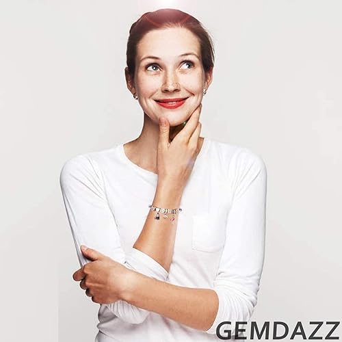 Miniatura 6 de GEMDAZZ Juego de dijes de oro rosa, pulsera de bricolaje, dije de dados de letra L y dije de corona de princesa en plata de ley 925, regalo para