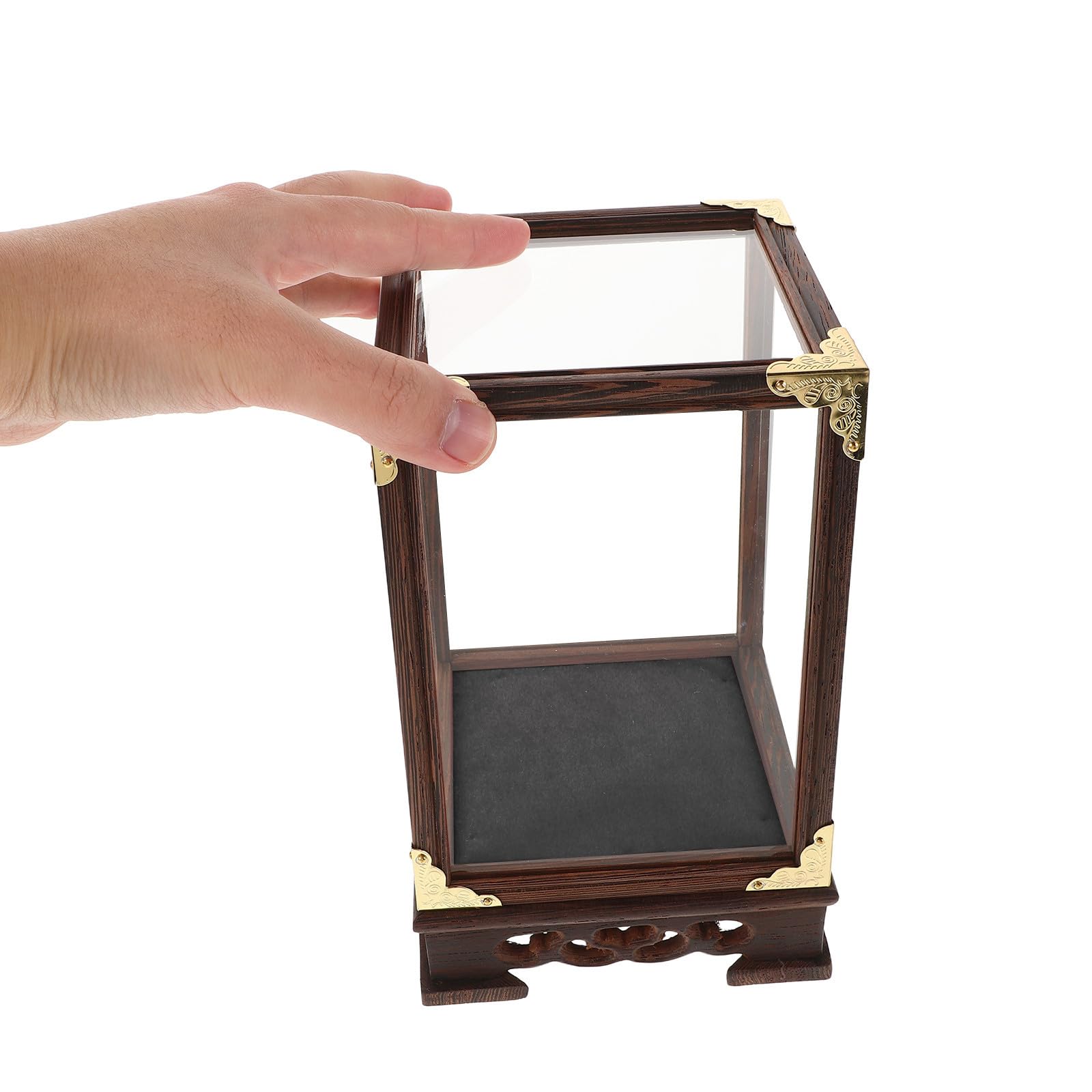 Caja Transparente Exposición Base de Madera y Protección Anti Polvo para Figuras y Modelos, Vitrina Elegante y Versátil para Exhibición de Colección
