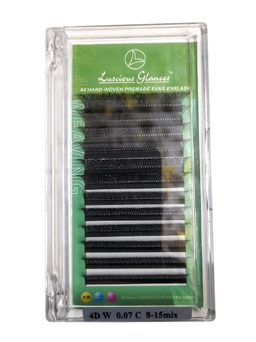Luscious Glances 4D W Shape Premade Volume Eyelash Extensions Lash Box C Curl-image-32