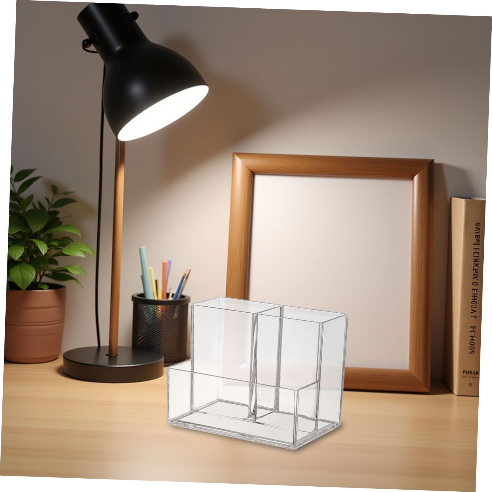 Porte-crayons en Plastique 4pcs Ps à 3 Compartiments Présent Rentrée