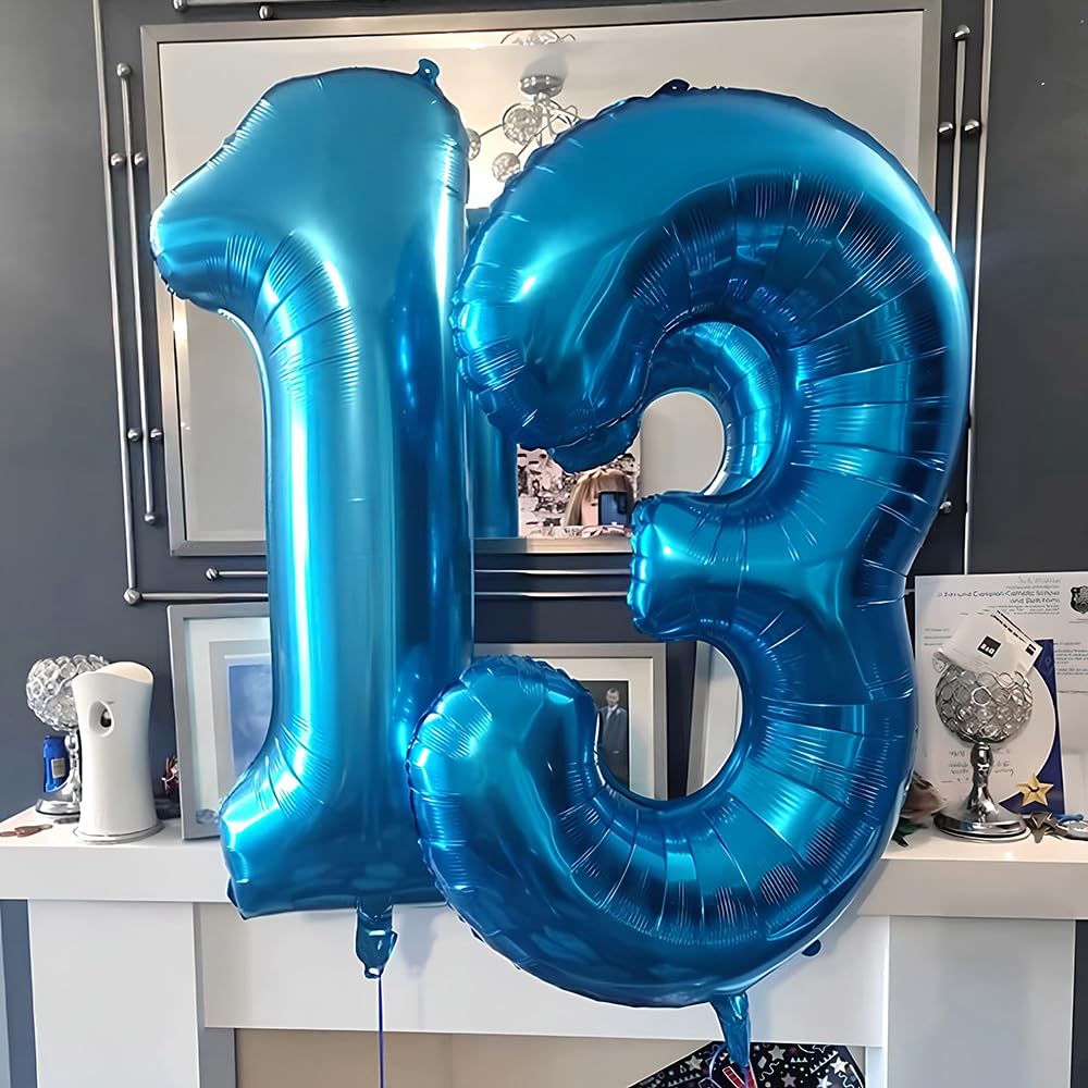 Foil Globo Número 5 Azul 40" (101cm), Inflable Helio o aire, Gigante Numeros 0-9, 10-19, 20-29, 30-100, Grande Globos Decoración para La Boda Aniversario y Cumpleaños Fiestas — view 525