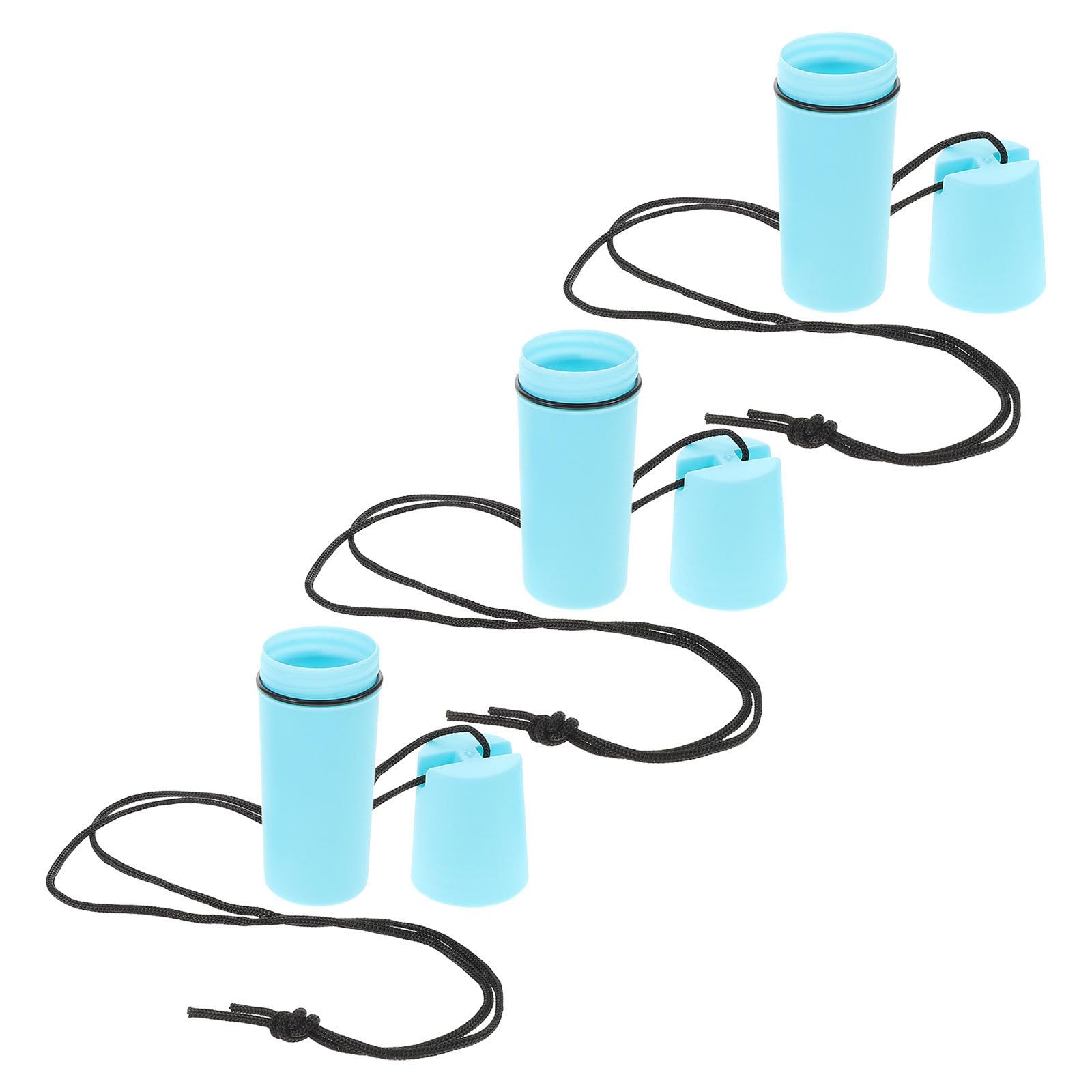 NESTINGHO 3 Pack Waterproof Floating Dry Box with Lanyard Blue Plastic
