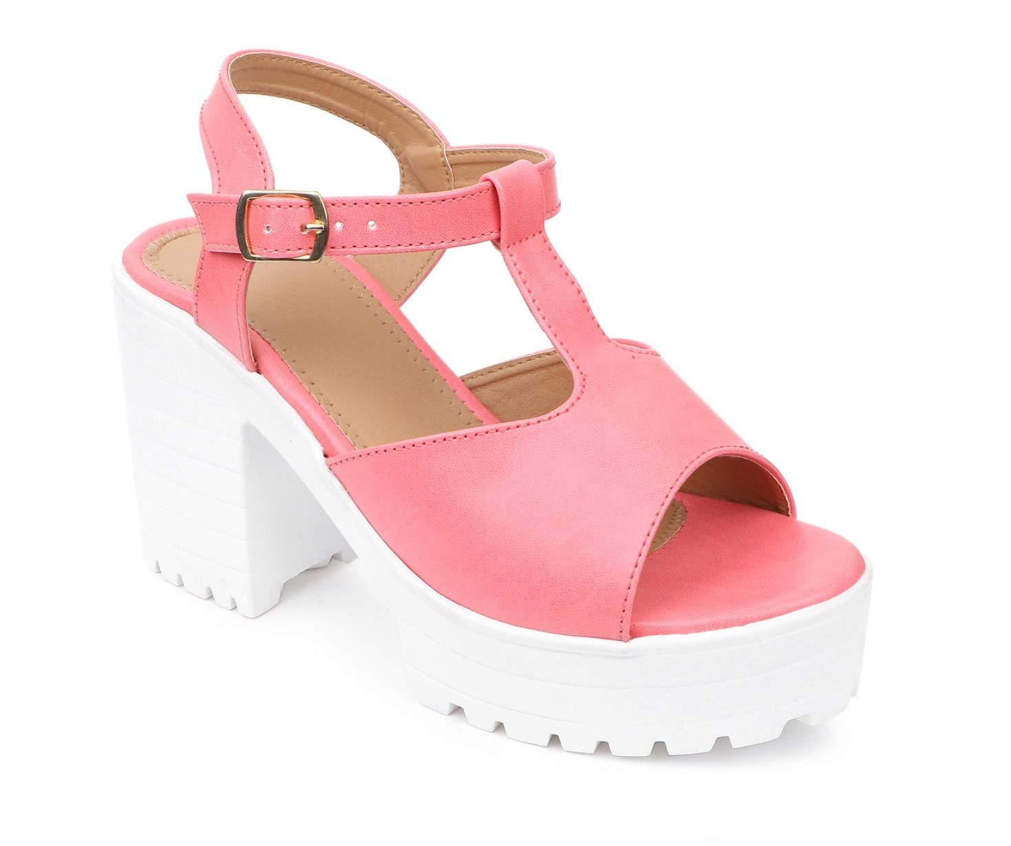 Fashion Box Womens Block Heels (Pink, 6) (B08HD35FHD) Amazon Price History, Amazon Price Tracker