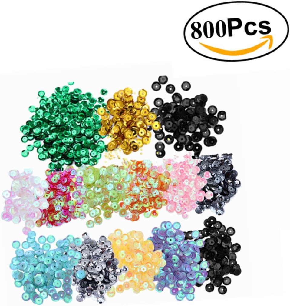 Craft Sequins for Arts and Cards, 2 Packs Silver 6mm Plastic