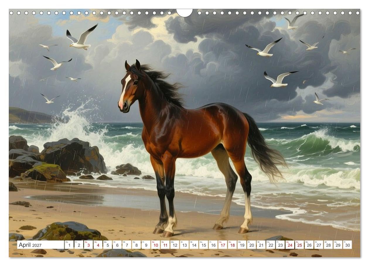 Pferdegemälde, inspiriert von den Alten Meistern (Wandkalender 2027 DIN A3 quer), CALVENDO Monatskalender: Pferdebilder im Stil alter Ölgemälde (CALVENDO Tiere)