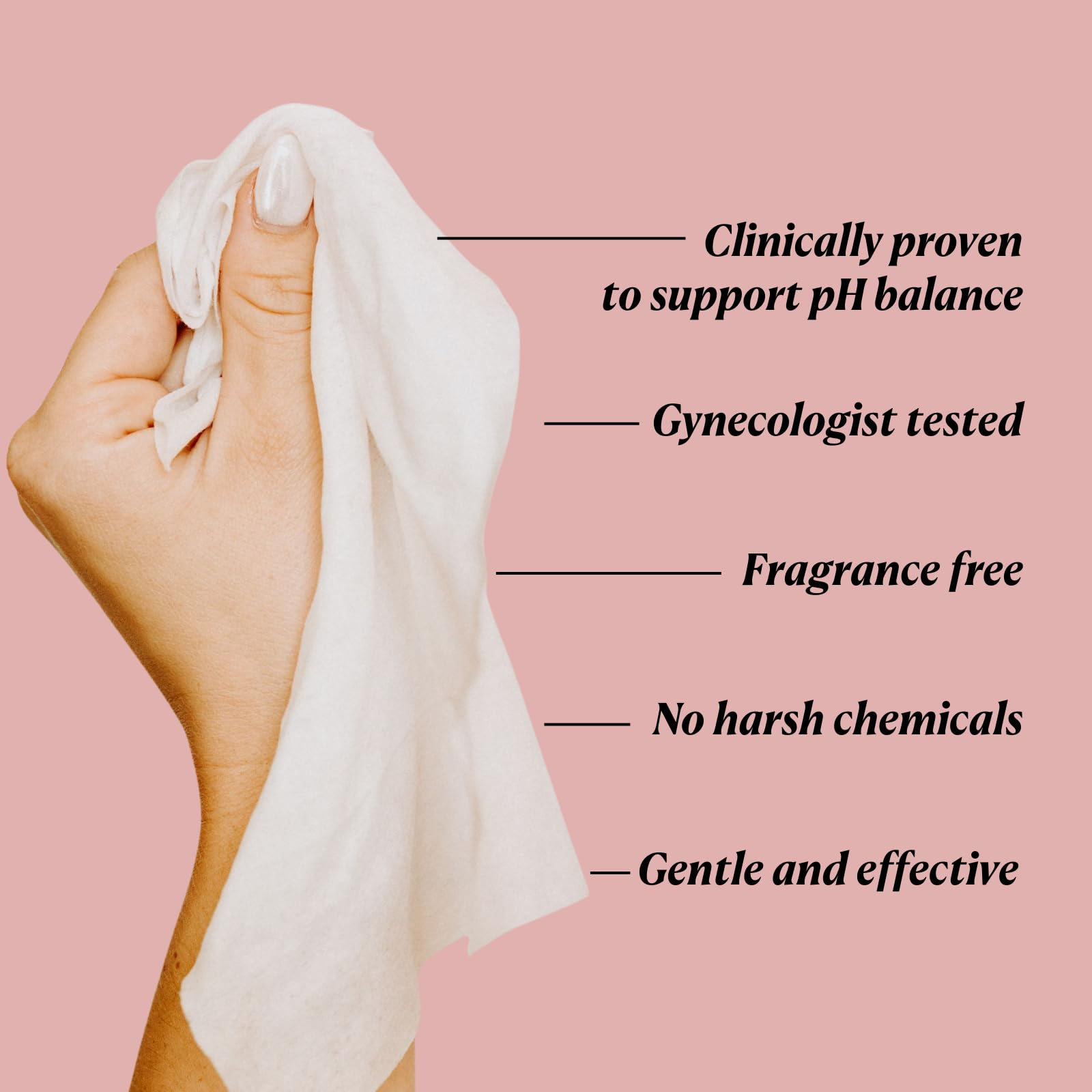 Nakery Pure Refresh Soothing Moisture Wipes For Women 50+, Firming Intimate Cleansing Wipes, pH Balanced With Aloe, Fragrance Free For Dryness, Odor And Sensitive Skin, OB GYN Approved
