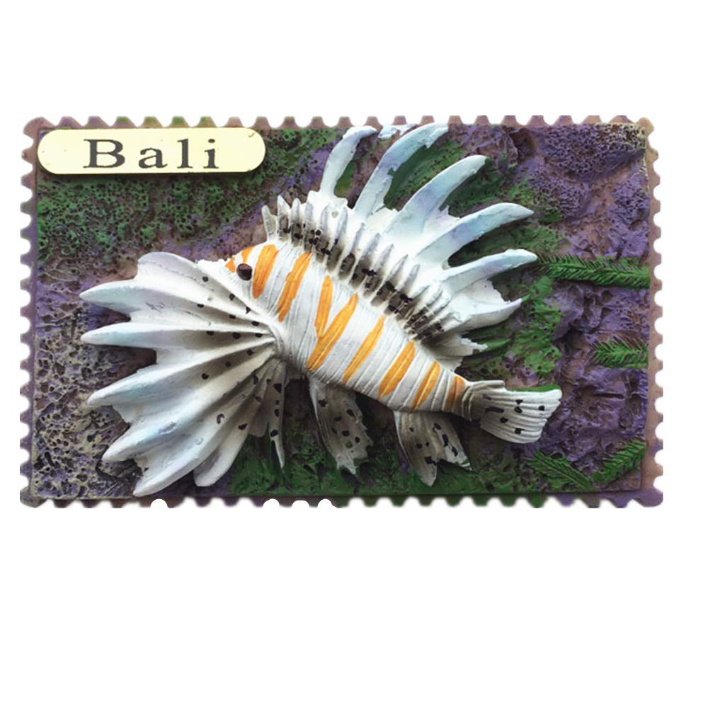 3D Lionfish style Bali Indonesia fridge magnet Souvenir Gift,Home & kitchen decoration magnetic sticker Bali Indonesia refrigerator magnet