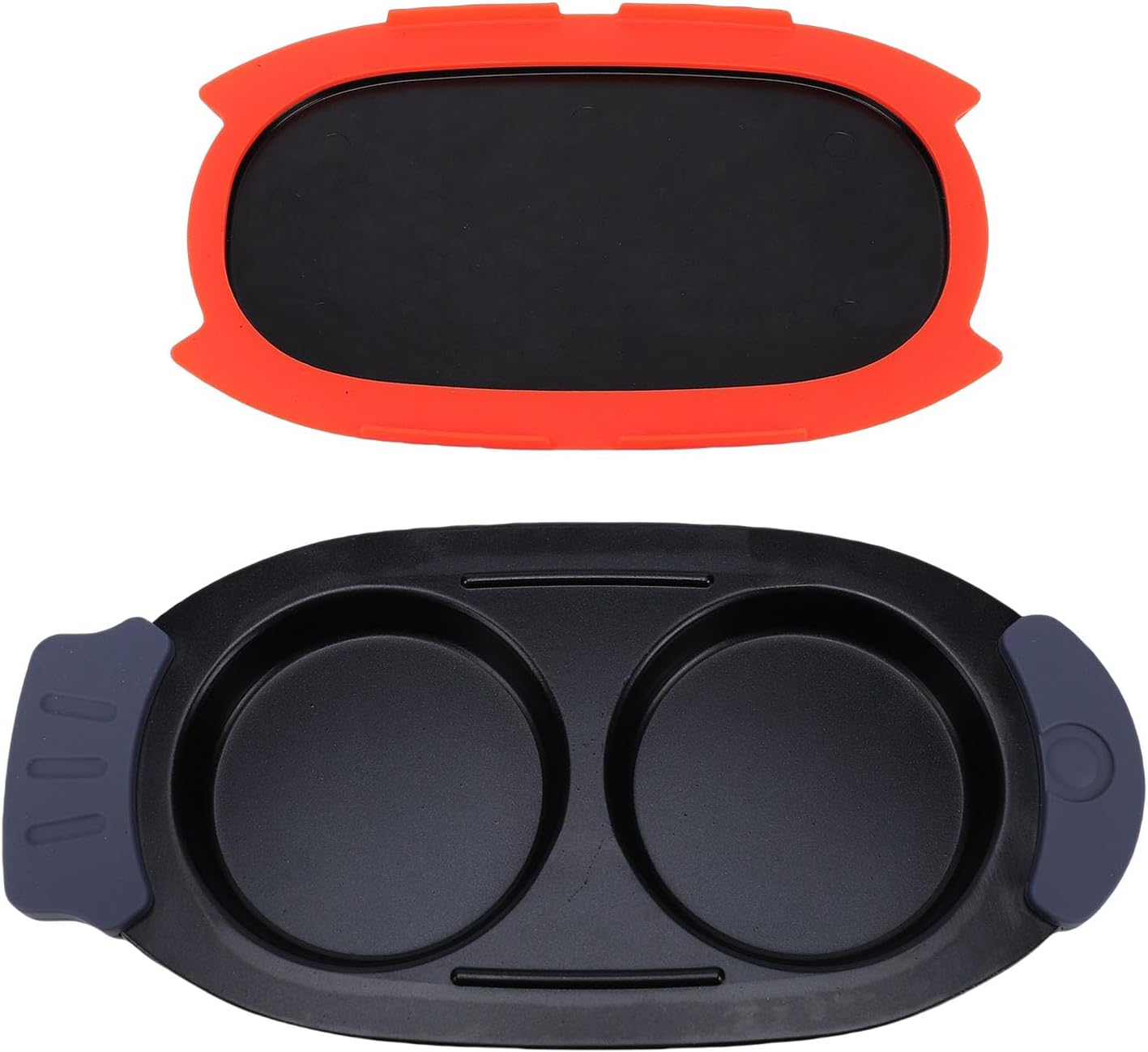 Focket Microwave Egg Cooker, Non Stick Coating Detachable Handle Dishwasher Safe Quick Heat Microwave Egg Poacher, Maker with 2 Cavity Design for Frying Eggs Poached Eggs Omelets