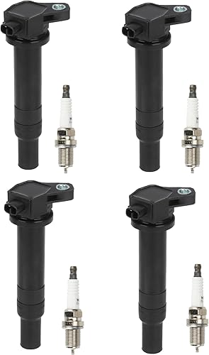 Paquete de bobinas de encendido + bujías de iridio para Hyundai Accent Kia Rio Rio5, C1543 UF499 521841 27301-26640 178-8 290 IC. 579 2730126640, 4